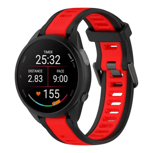 black-red-garmin-fenix-8-(51mm)-watch-straps-nz-dual-colour-silicone-watch-bands-aus