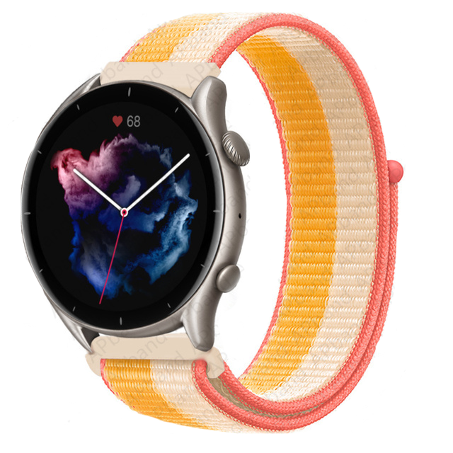 peach-yellow-xiaomi-amazfit-gtr-47mm-watch-straps-nz-nylon-sports-loop-watch-bands-aus