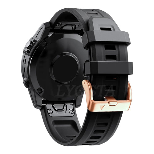 Replacement-Rose-Gold-Silicone-QuickFit-Compatible-Watch-Straps-nz-aus-black