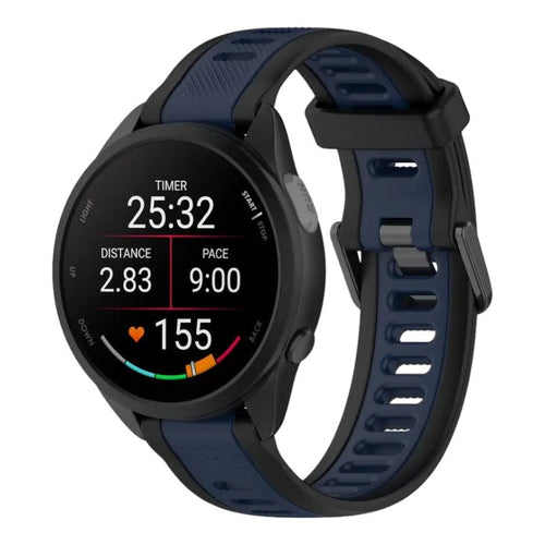 black-navy-blue-garmin-fenix-7x-watch-straps-nz-dual-colour-silicone-watch-bands-aus