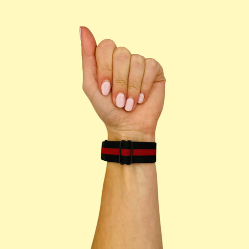 black-red-stripe-garmin-forerunner-645-watch-straps-nz-braided-loop-flex-watch-bands-aus