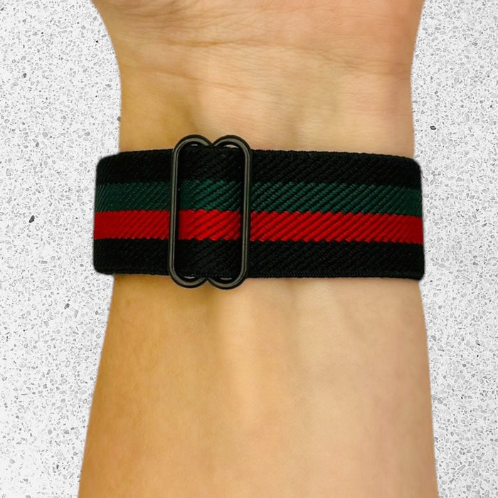 black-red-green-stripe-garmin-forerunner-645-watch-straps-nz-braided-loop-flex-watch-bands-aus