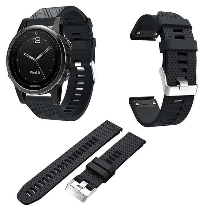 black-garmin-fenix-5s-watch-straps-nz-silicone-watch-bands-aus