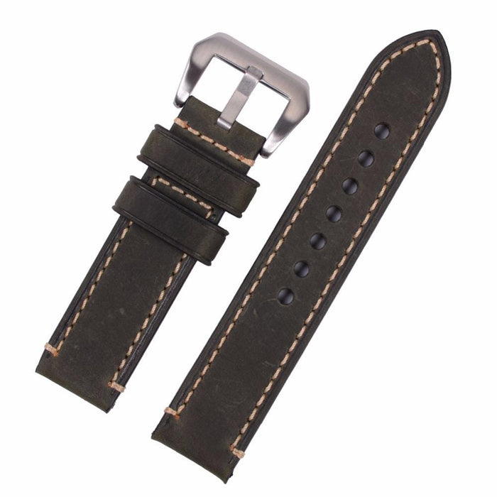 green-black-buckle-garmin-quatix-3-watch-straps-nz-retro-leather-watch-bands-aus