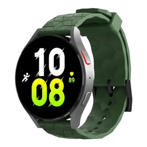 army-green-hex-patternryze-evo-smart-watch-watch-straps-nz-silicone-football-pattern-watch-bands-aus
