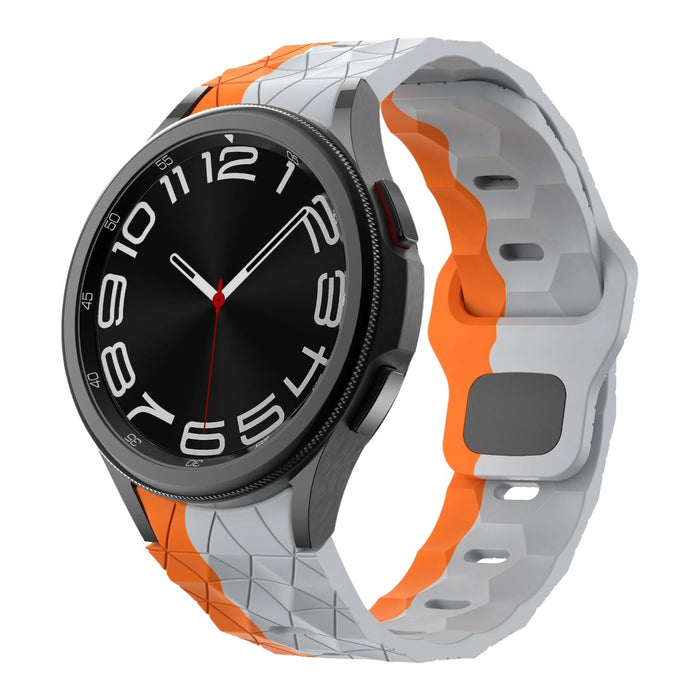 grey-orange-hex-patternwalkabout-watch-2-watch-straps-nz-silicone-football-pattern-watch-bands-aus