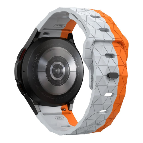 grey-orange-hex-patterngarmin-hero-legacy-(45mm)-watch-straps-nz-silicone-football-pattern-watch-bands-aus