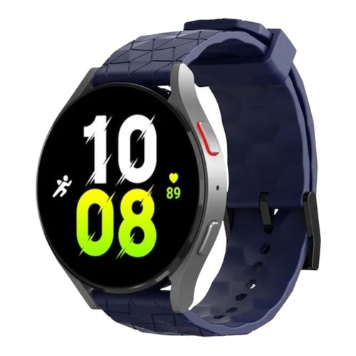 navy-bue-hex-patternsamsung-galaxy-watch-6-classic-(43mm)-watch-straps-nz-silicone-football-pattern-watch-bands-aus