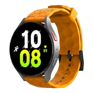 orange-hex-pattern-wahoo-elemnt-rival-watch-straps-nz-silicone-football-pattern-watch-bands-aus