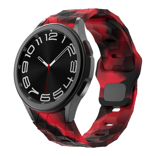 red-camo-hex-patternfossil-gen-4-watch-straps-nz-silicone-football-pattern-watch-bands-aus