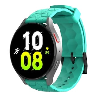 teal-hex-pattern-garmin-forerunner-255s-watch-straps-nz-silicone-football-pattern-watch-bands-aus