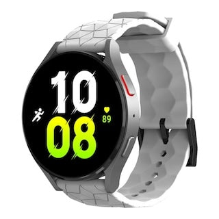 white-hex-patterngarmin-hero-legacy-(45mm)-watch-straps-nz-silicone-football-pattern-watch-bands-aus