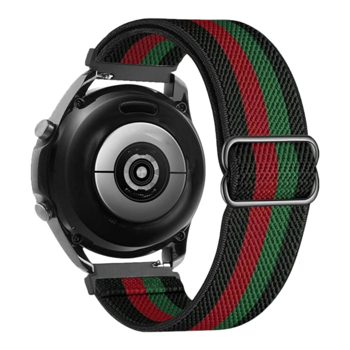 black-red-green-stripe-garmin-forerunner-645-watch-straps-nz-braided-loop-flex-watch-bands-aus