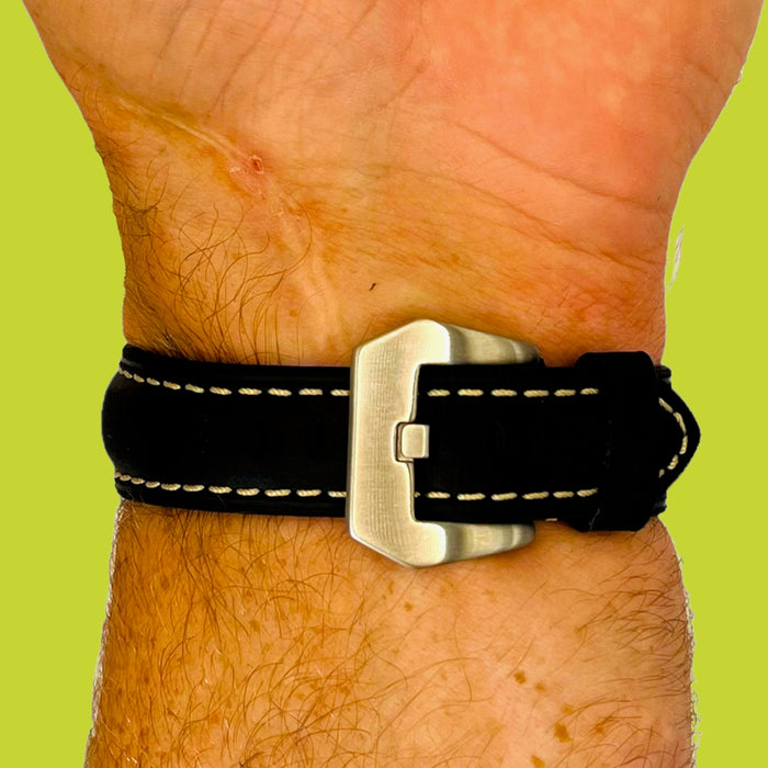 black-silver-buckle-garmin-quatix-3-watch-straps-nz-retro-leather-watch-bands-aus