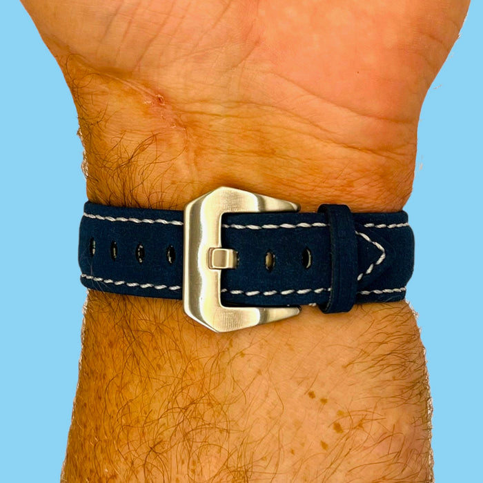 blue-silver-buckle-garmin-quatix-3-watch-straps-nz-retro-leather-watch-bands-aus