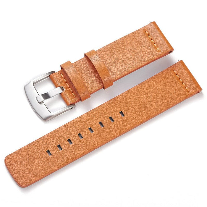 orange-silver-buckle-garmin-quatix-3-watch-straps-nz-leather-watch-bands-aus